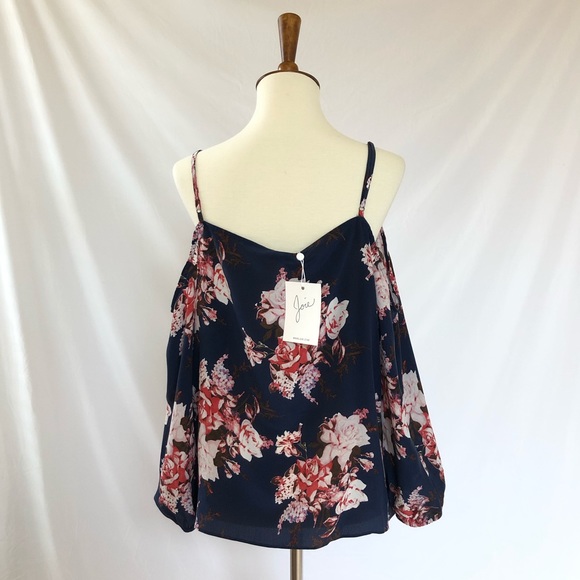 NWT Joie Floral Print Cold Shoulder Flowy Blouse - Picture 4 of 6